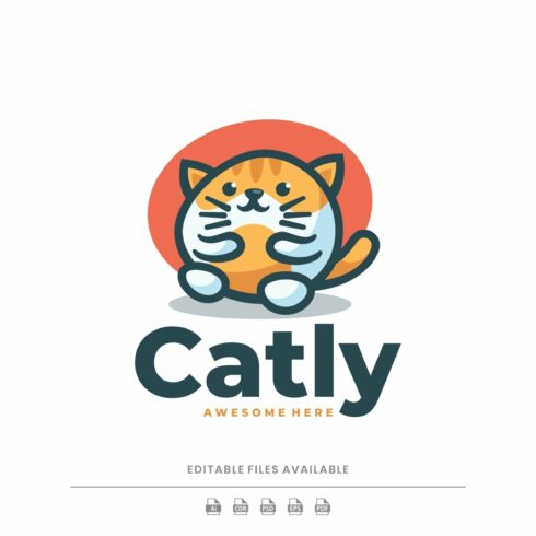 Cat Simple Mascot Logo cover image.