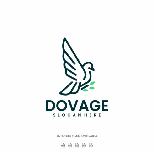 Dove Bird Line Art Logo cover image.