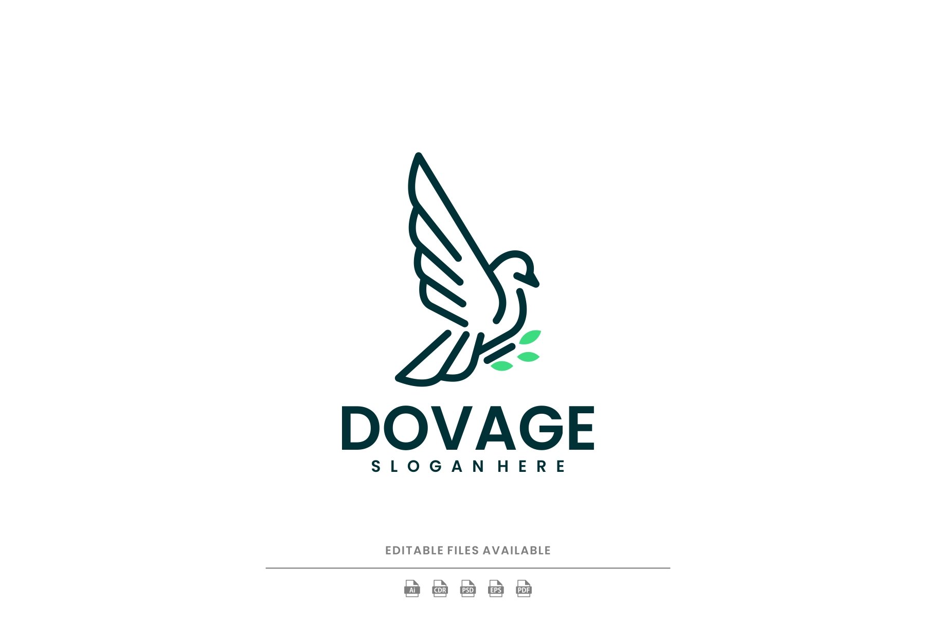 Dove Bird Line Art Logo cover image.