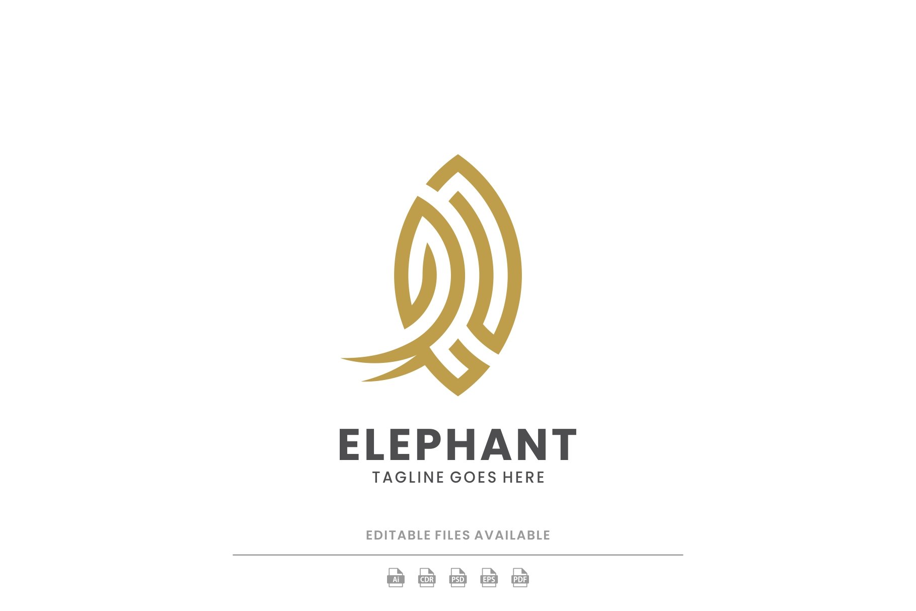 Elephant Line Art Logo cover image.