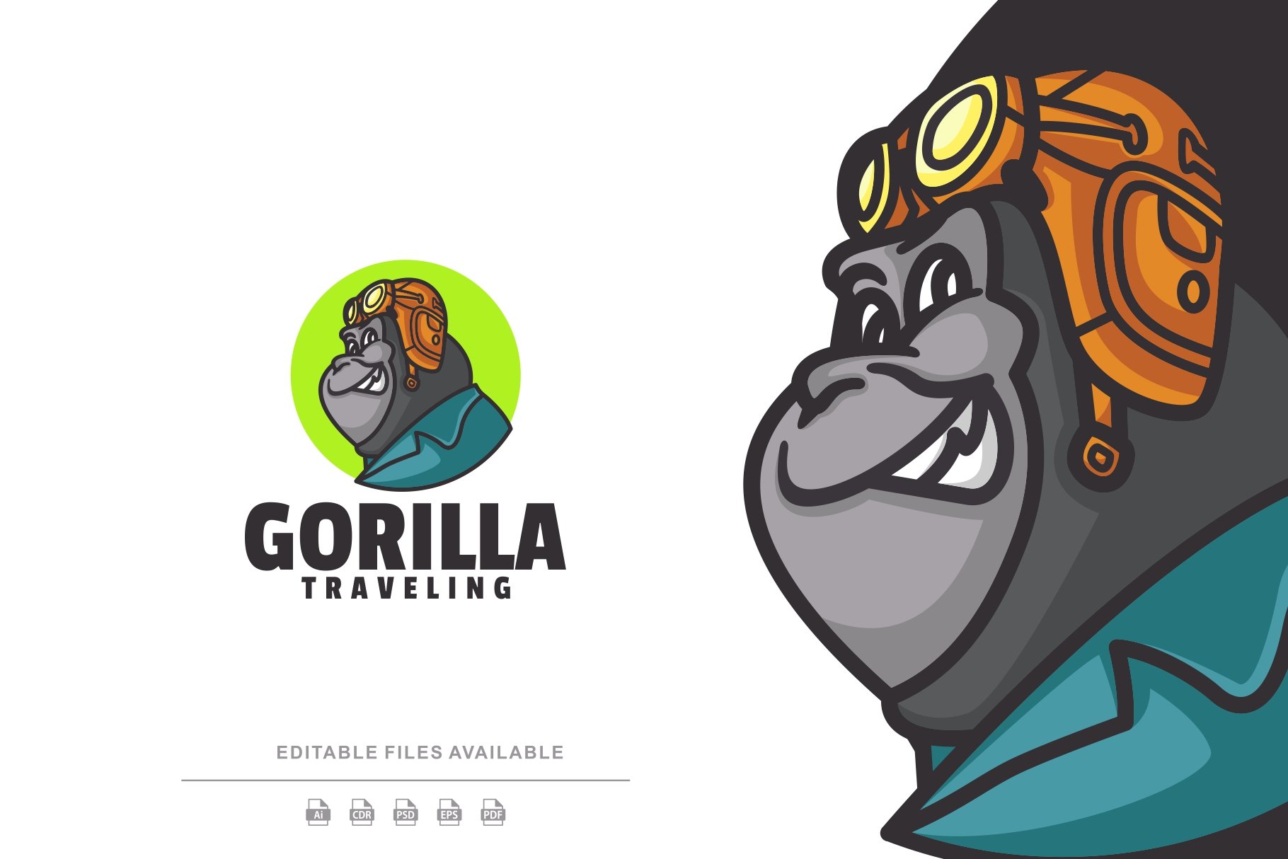 Gorilla Cartoon Logo cover image.