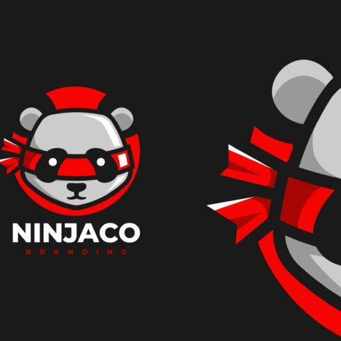 Ninja Panda Cartoon Logo cover image.