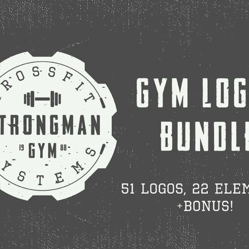 Set of vintage gym logos cover image.