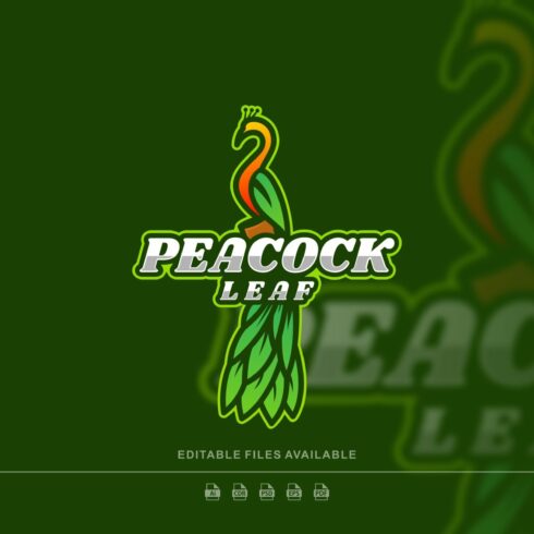 Peacock Leaf Simple Mascot Logo cover image.