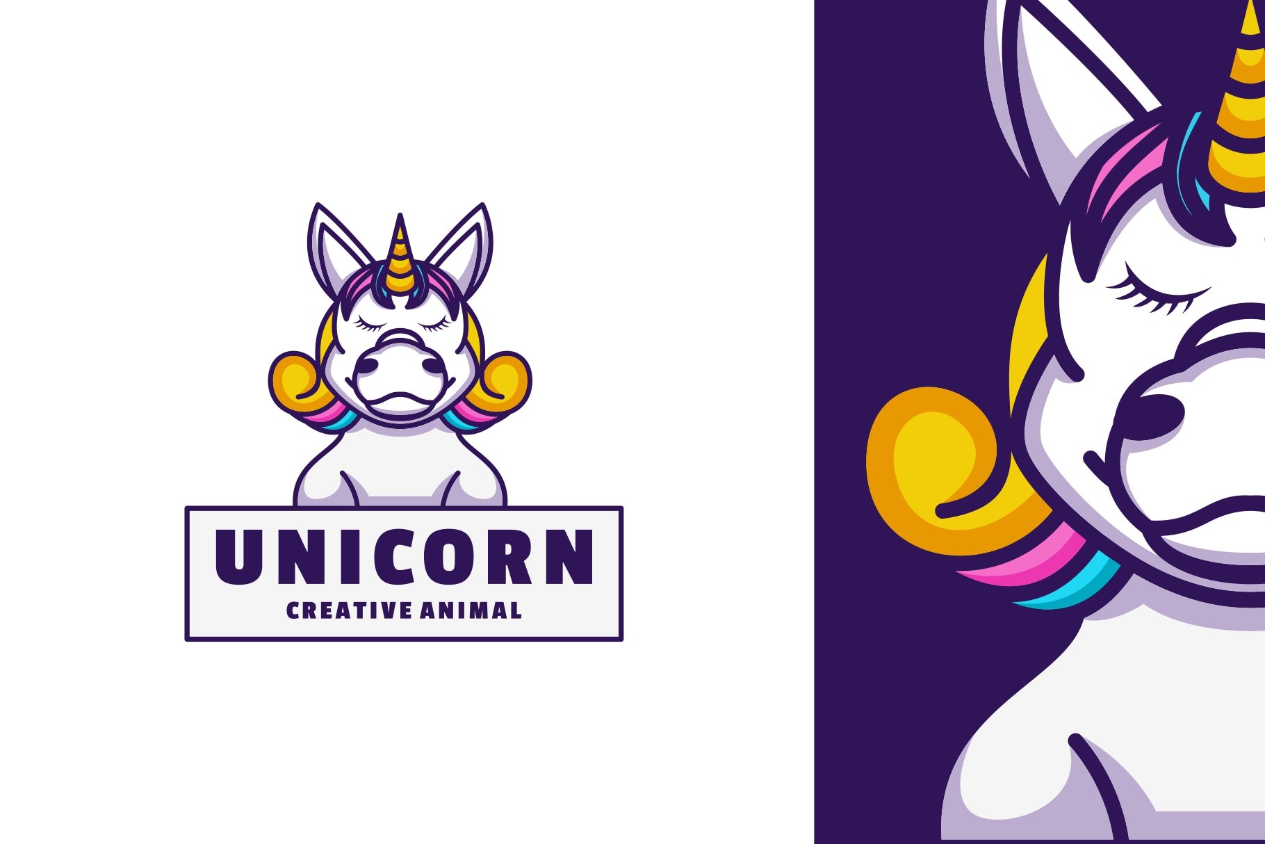 Unicorn Cartoon Logo cover image.