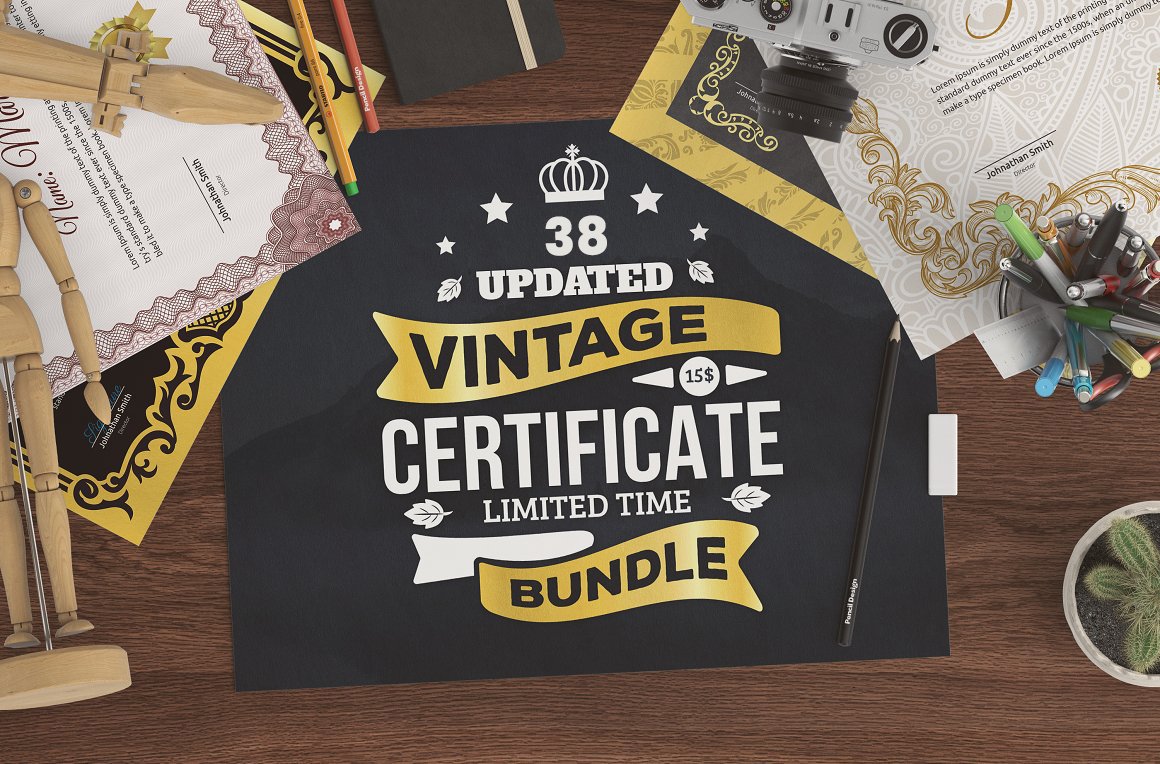 Vintage Certificate Bundle - MS Word cover image.