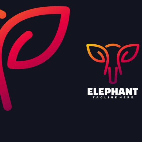 Elephant Gradient Line Art Logo cover image.