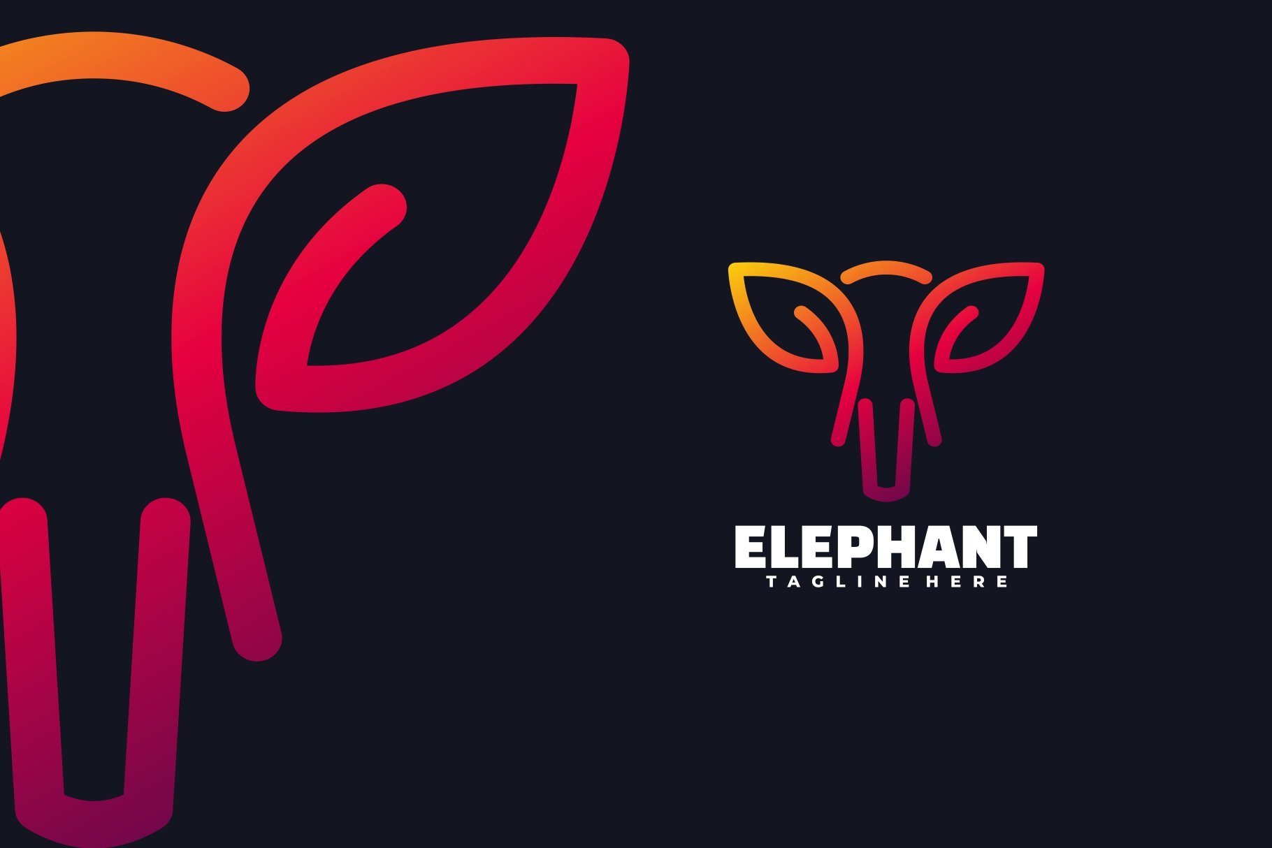 Elephant Gradient Line Art Logo cover image.