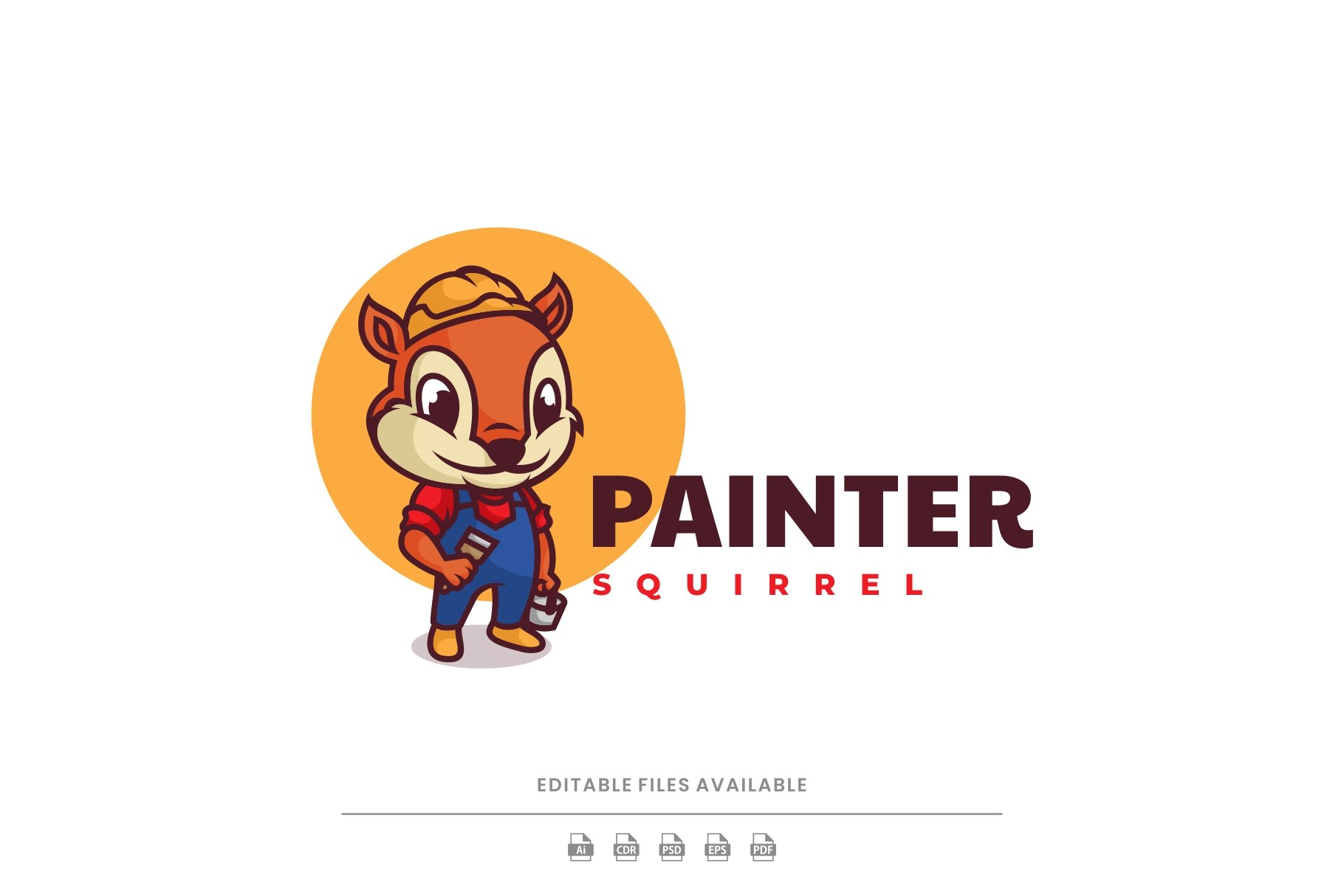 Painter Squirrel Cartoon Logo cover image.