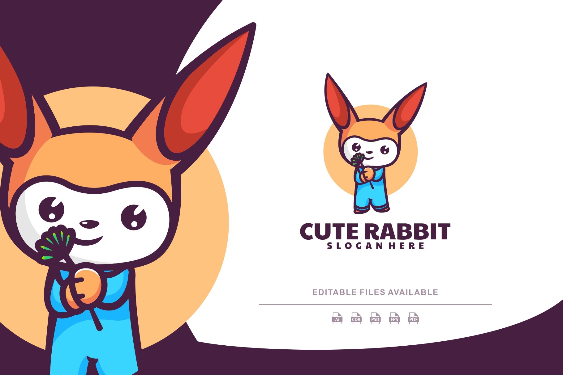 Rabbit Mascot Cartoon Logo cover image.