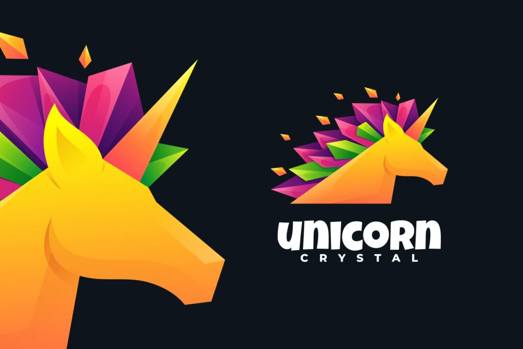 Unicorn Gradient Colorful Logo Masterbundles