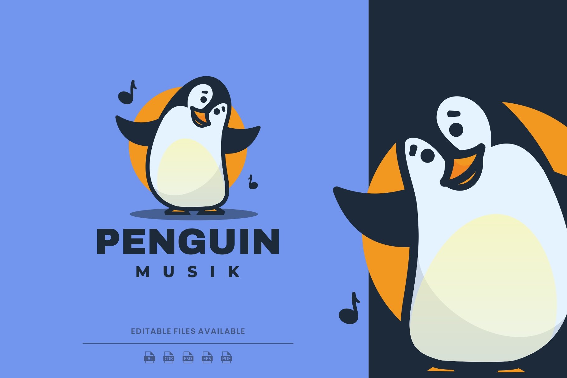 Happy Penguin Cartoon Logo cover image.