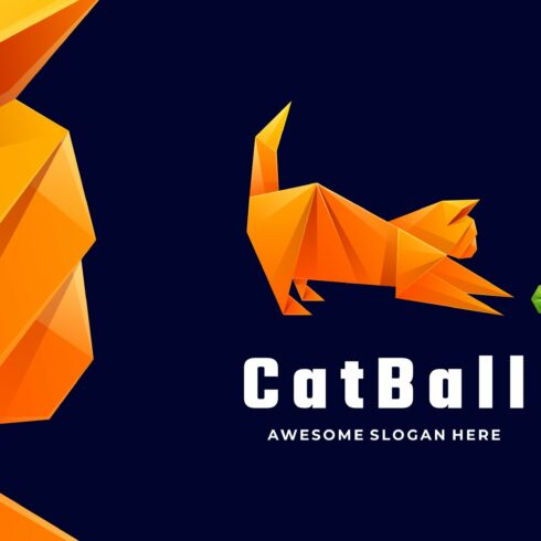 Cat Low Poly Gradient Logo cover image.