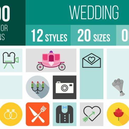 600 Wedding Icons cover image.
