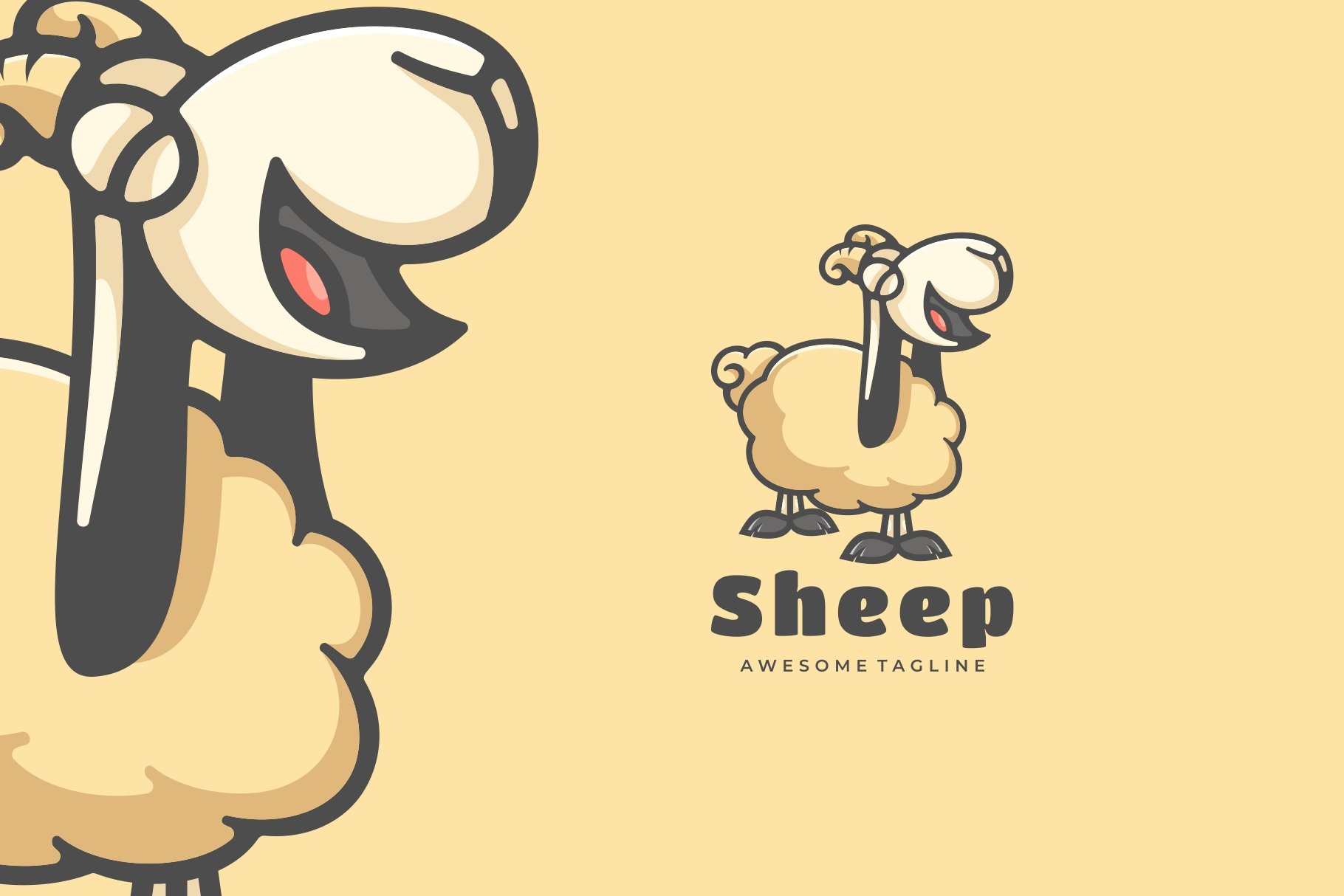 Sheep Simple Cartoon Logo cover image.