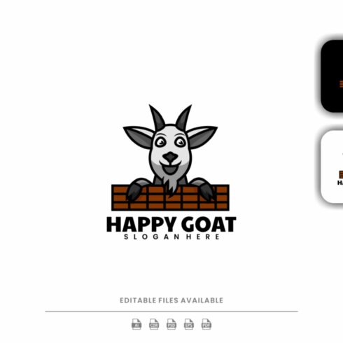 Happy Goat Cartoon Logo cover image.