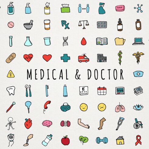 Medical & Doctor Icons Clipart Set cover image.