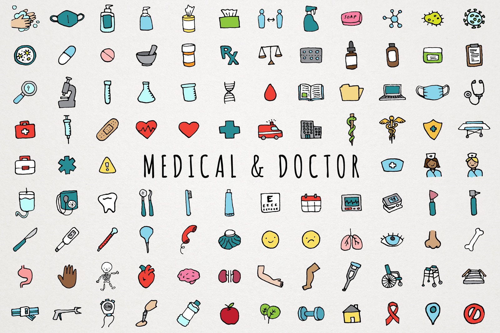 Medical & Doctor Icons Clipart Set cover image.