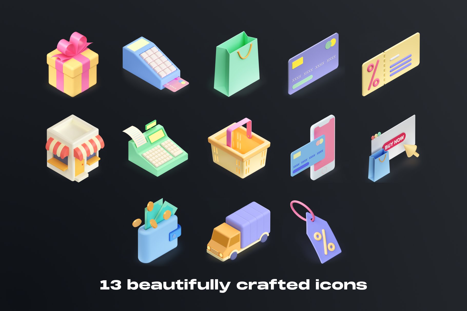 3D Shopping Icon Pack - Shopicons preview image.