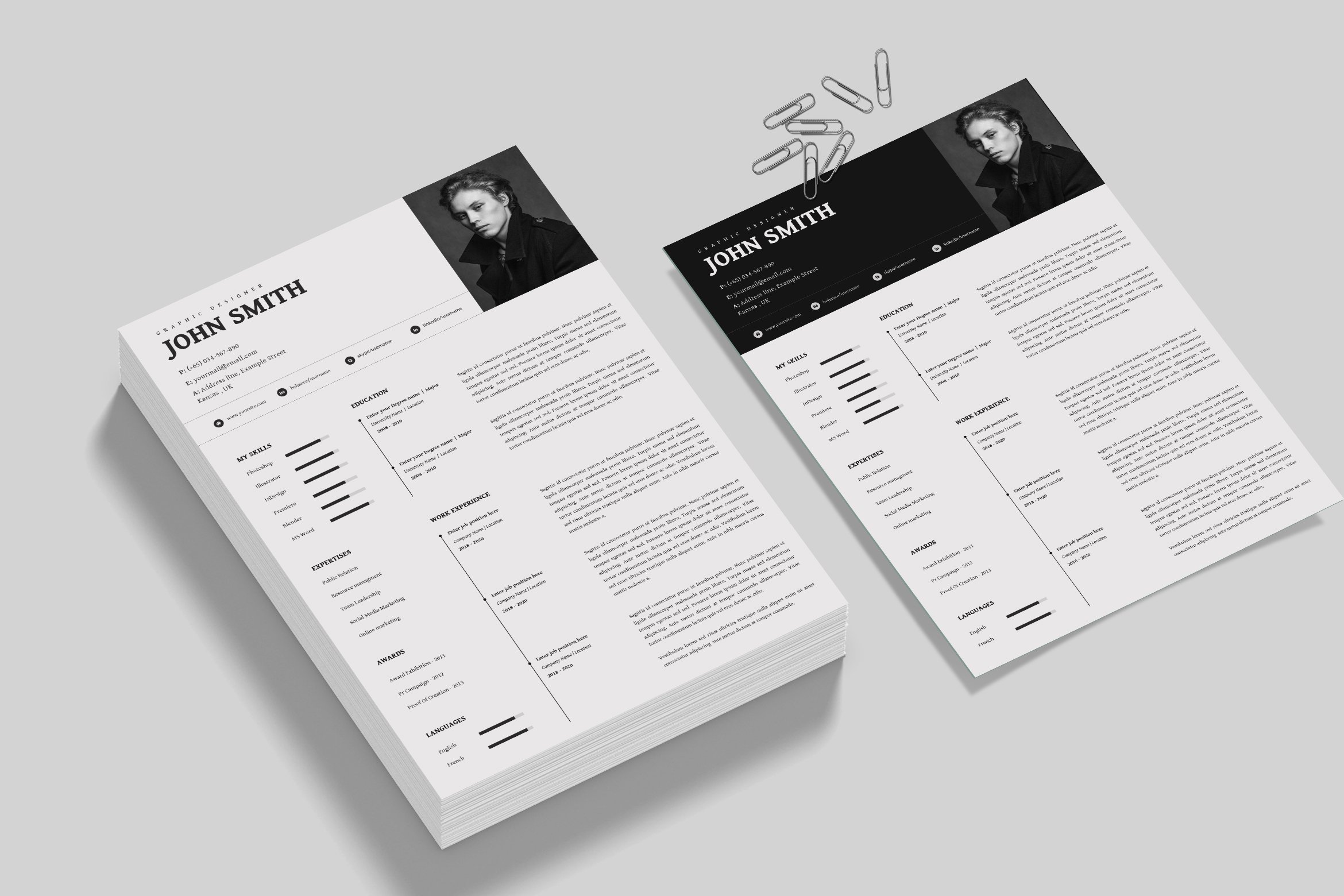 Classic CV Resume Template cover image.