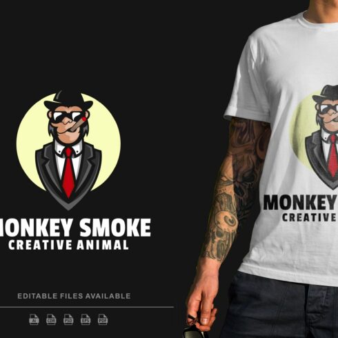 Monkey Cartoon Character Logo cover image.