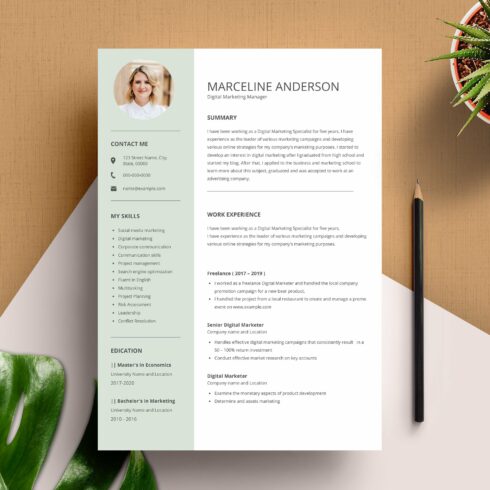 Modern Resume for Marketing Manager cover image.
