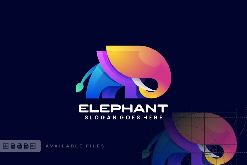 Elephant Gradient Colorful Logo – MasterBundles