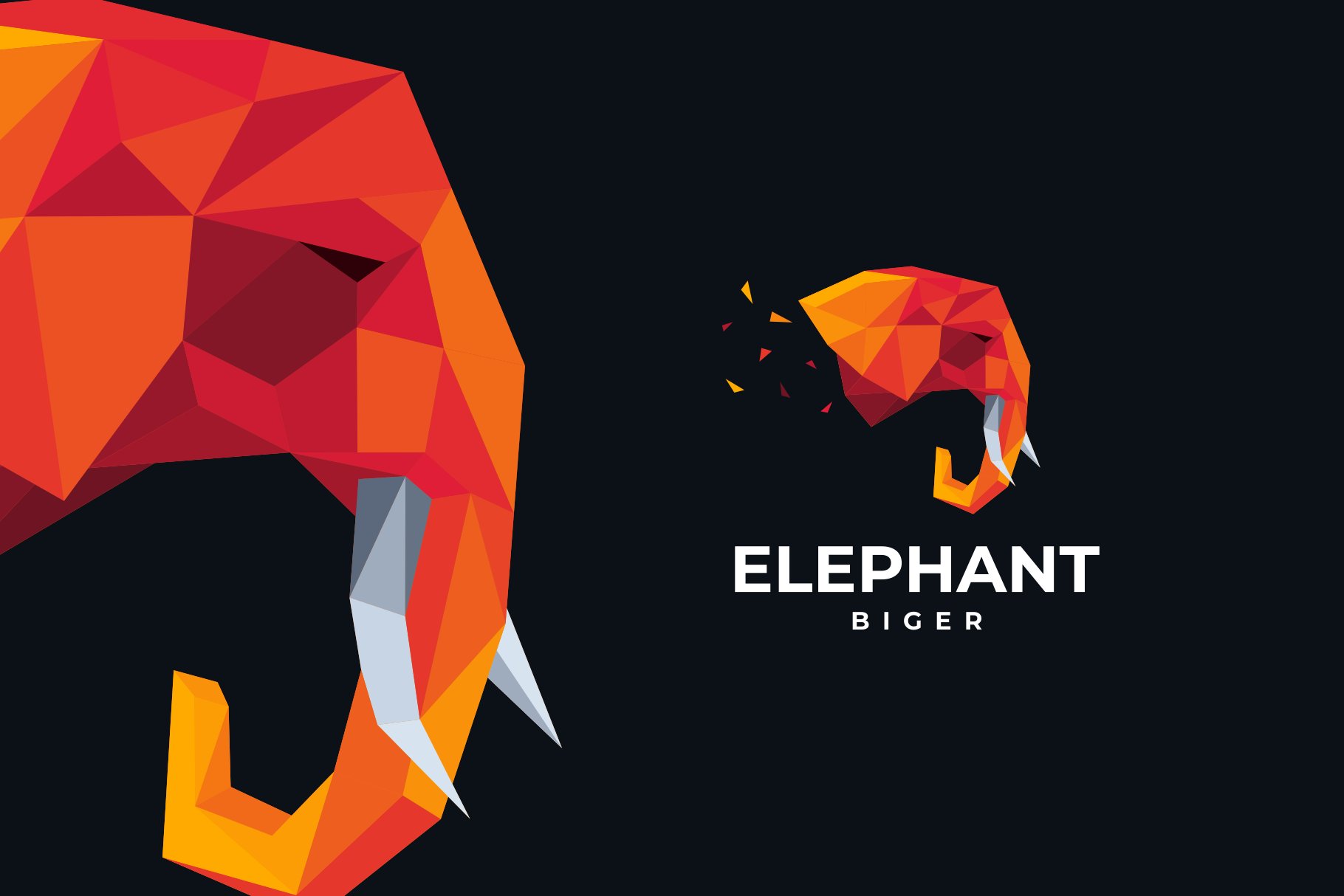 Elephant Low Poly Logo cover image.