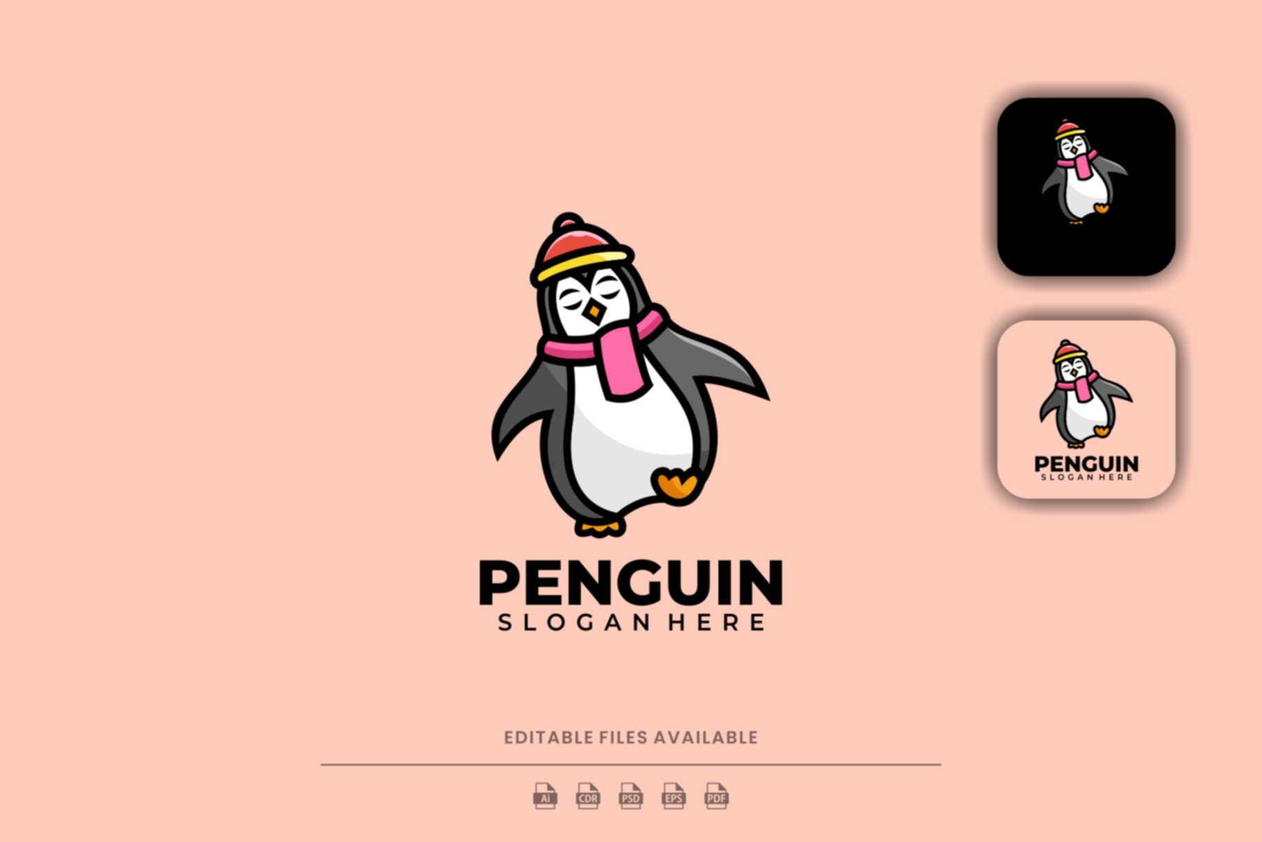 cartoon penguin logo