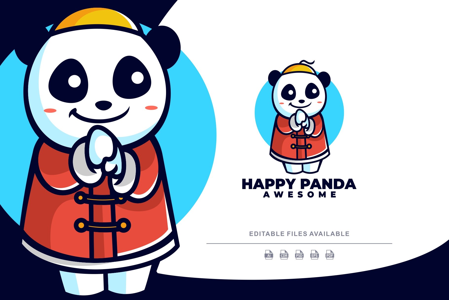 Chinese Panda Mascot Cartoon Logo cover image.