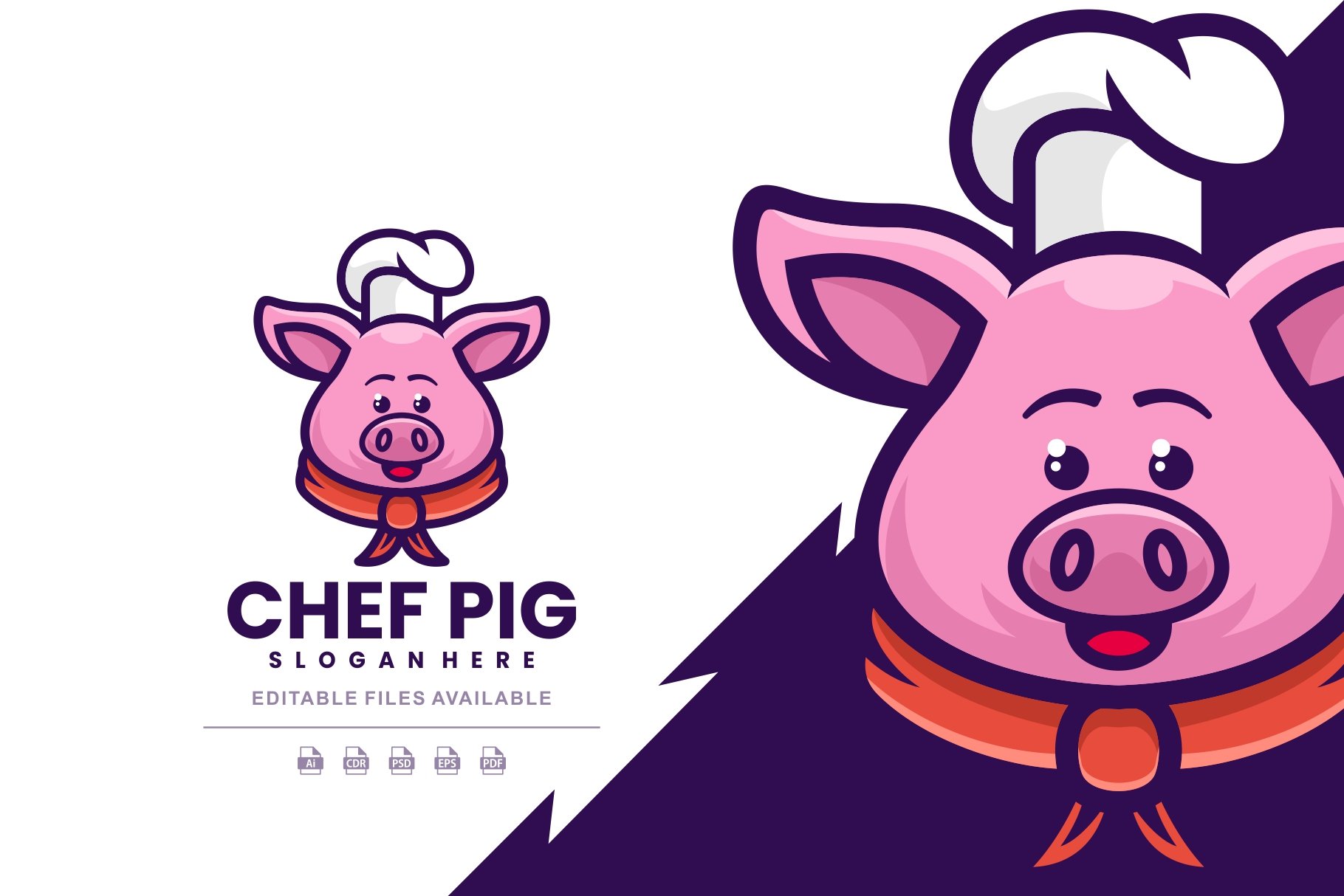 Chef Pig Cartoon Logo cover image.