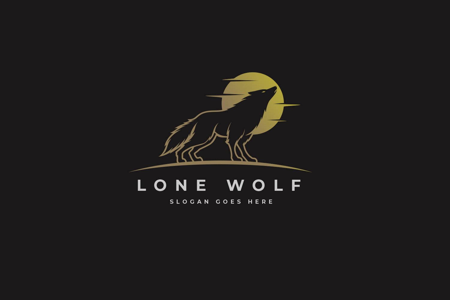 Strong Lone Wolf Logo For Sale - Lobotz LTD