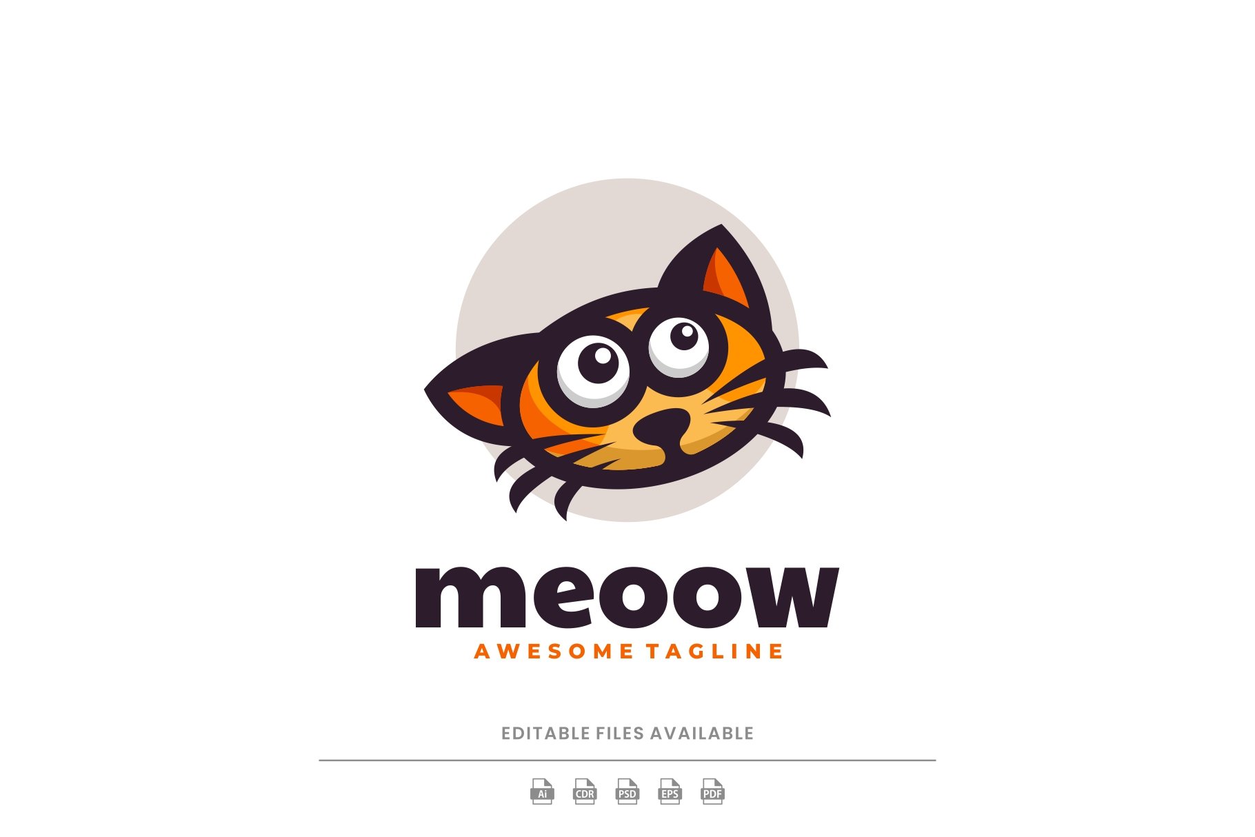 Meow Cat Cartoon Logo cover image.