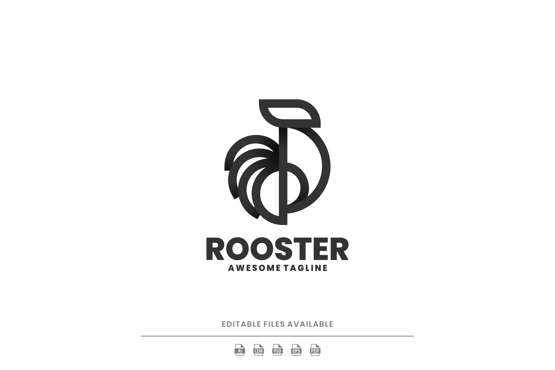 Rooster Line Art Logo cover image.