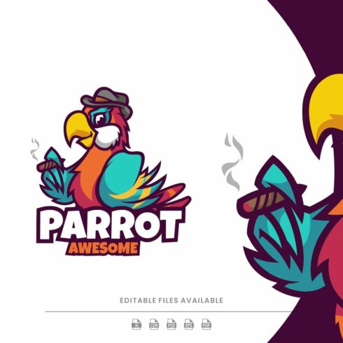 Smoking Parrot Mascot Logo cover image.