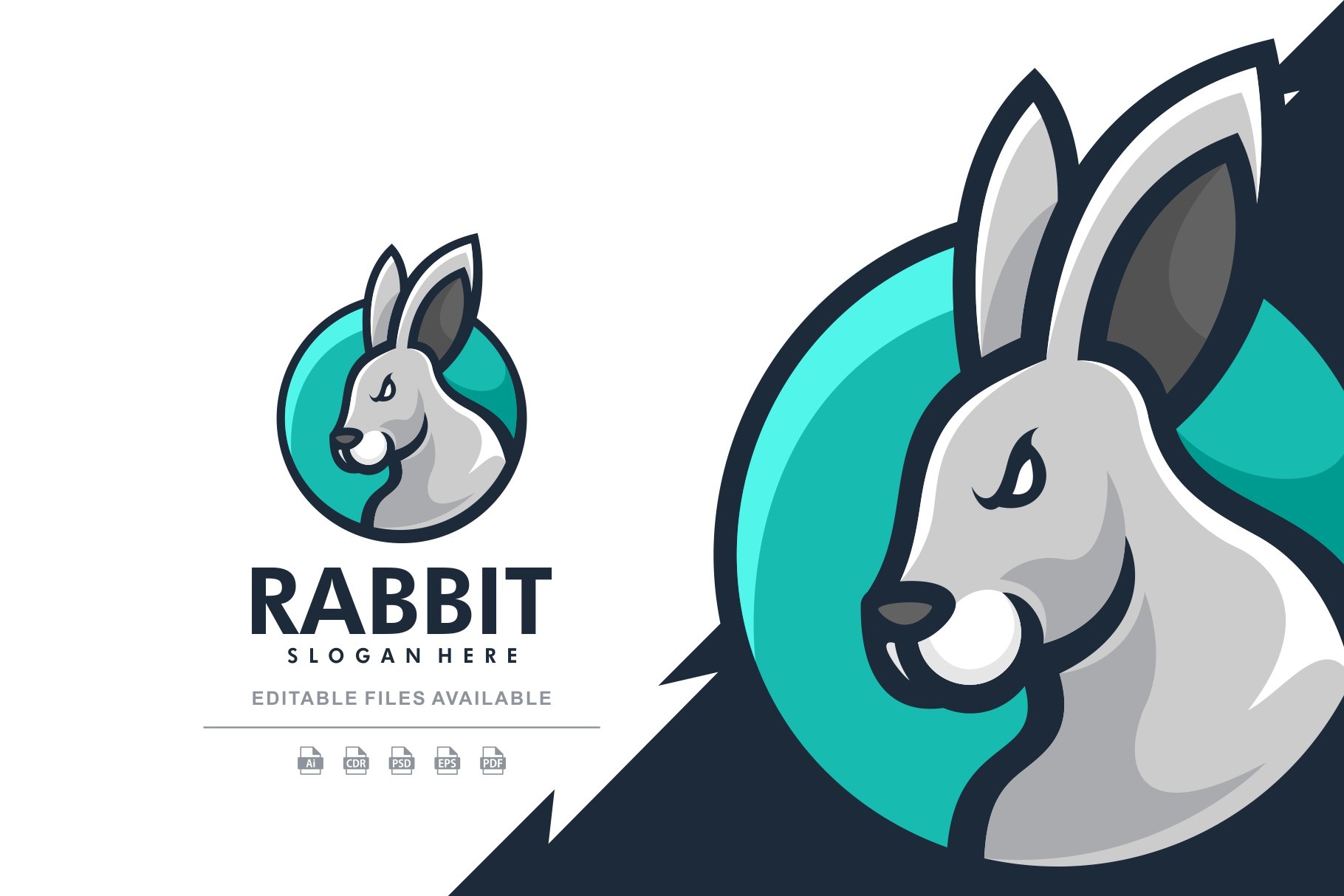 Rabbit Simple Mascot Logo cover image.