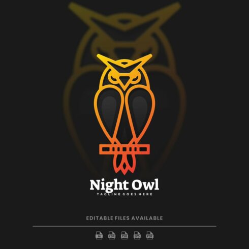 Owl Line Art Gradient Logo cover image.