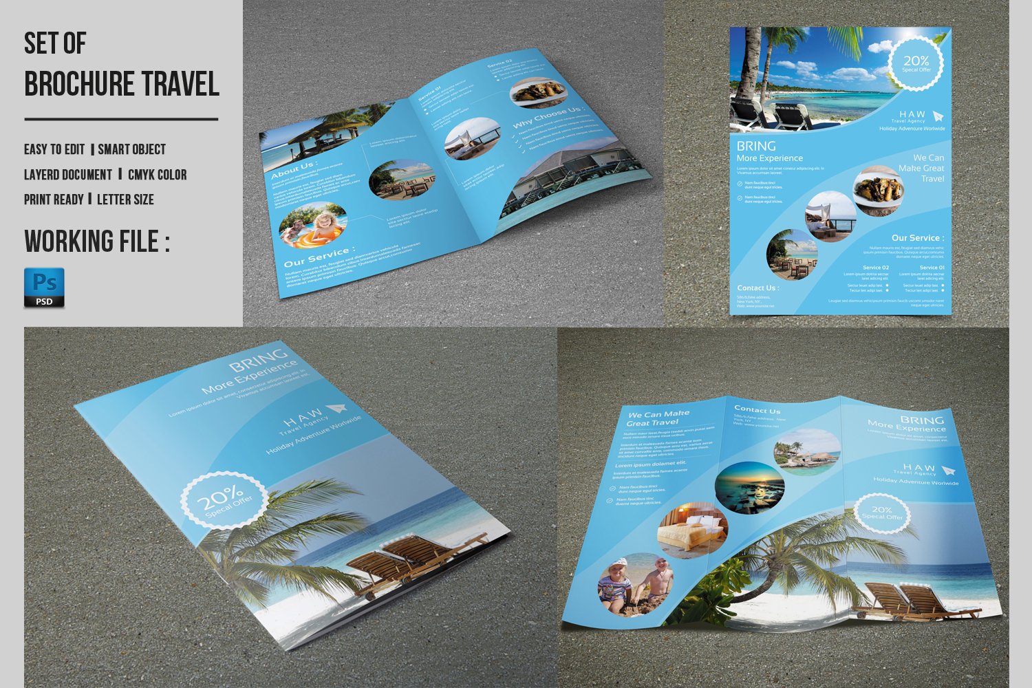 Travel Brochure Flyer Set-V487 cover image.