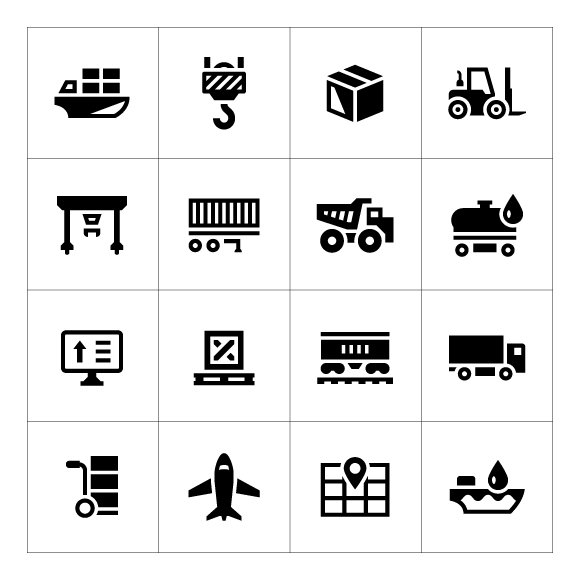 Set icons of logistic cover image.