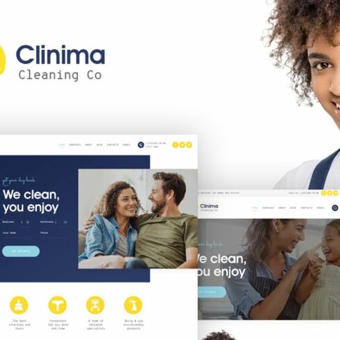 Clinima - Cleaning Services WP Theme cover image.