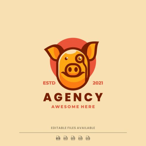 Agency Pig Mascot Logo cover image.