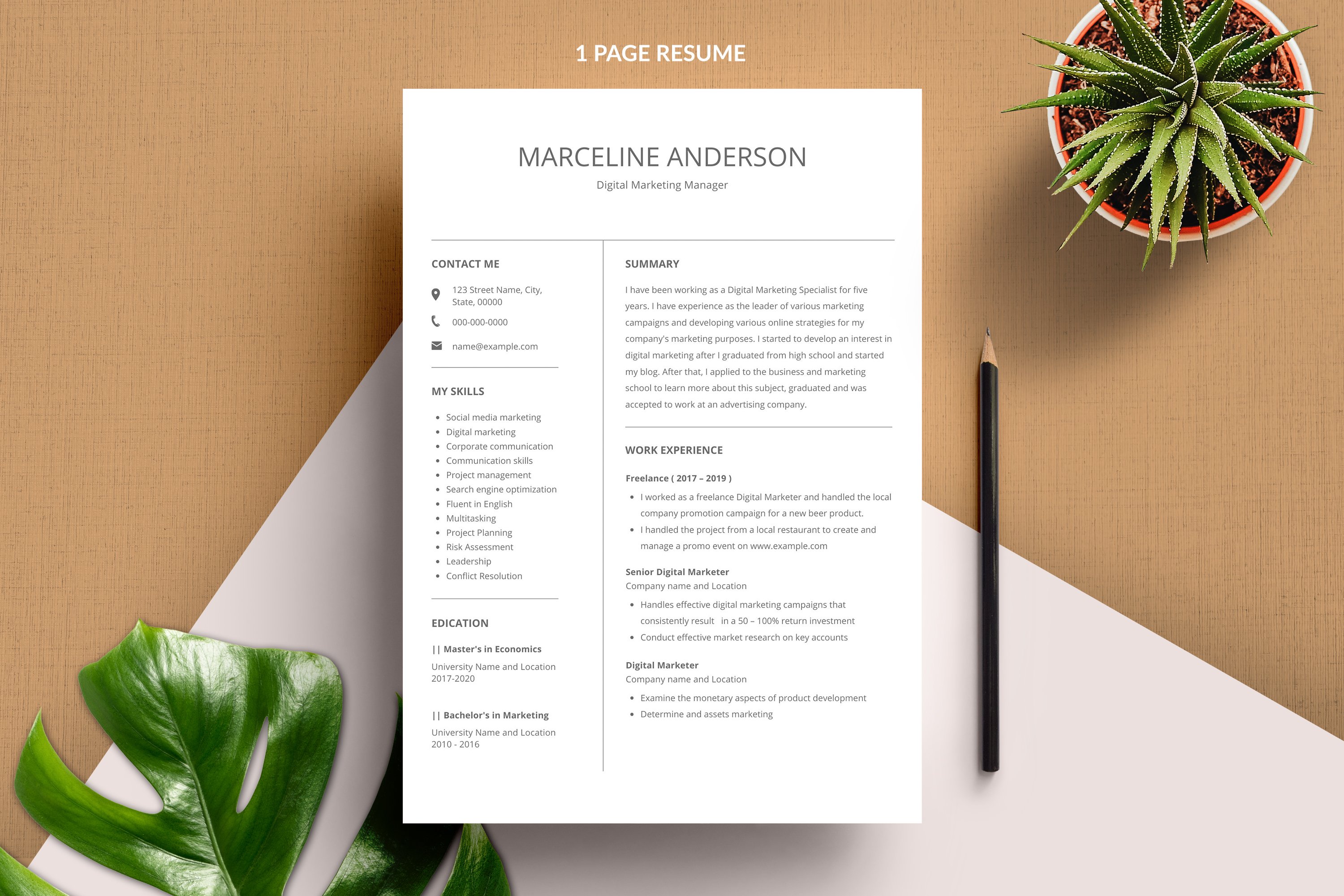 Minimal Resume for Marketing Manager cover image.