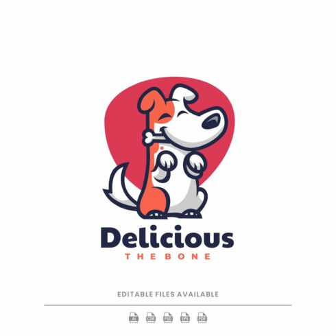 Eating Dog Mascot Cartoon Logo cover image.