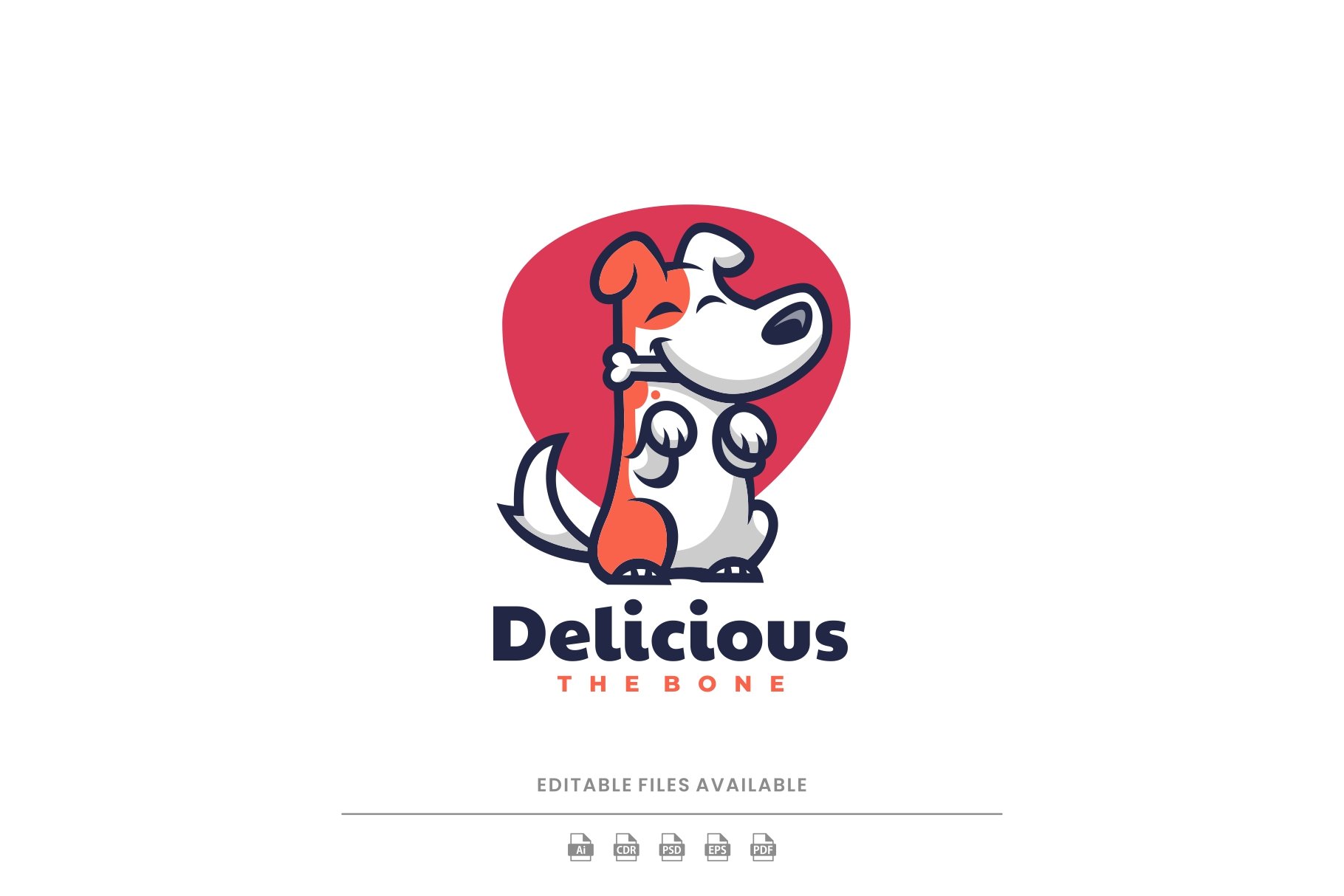 Eating Dog Mascot Cartoon Logo cover image.