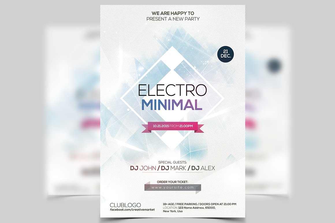 Electro Minimal - PSD Flyer cover image.