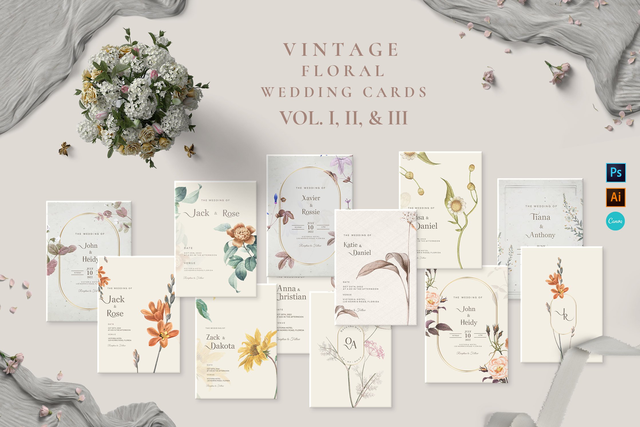 48 Vintage Wedding Cards Collection cover image.