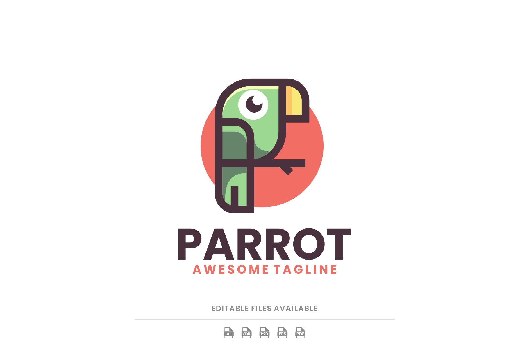 Parrot Simple Mascot Logo cover image.