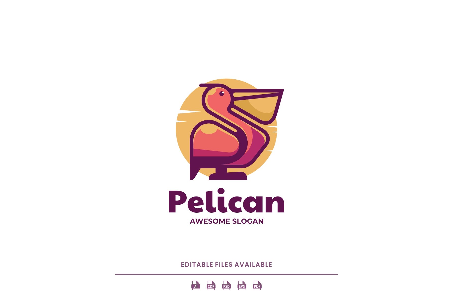 Pelican Simple Mascot Logo cover image.