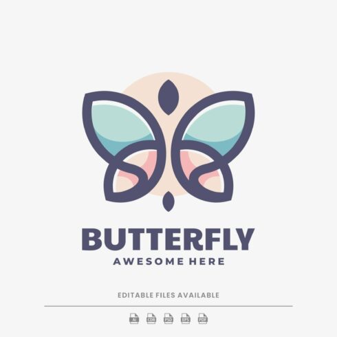 Butterfly Simple Mascot Logo cover image.