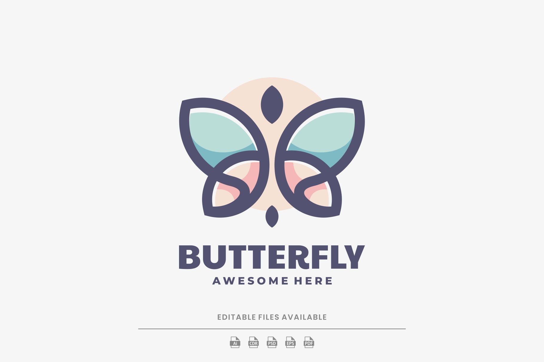 Butterfly Simple Mascot Logo cover image.